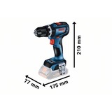 Bosch Professional Akku-Schlagbohrschrauber GSB 18V-90 C Professional solo, 18Volt blau/schwarz, ohne Akku und Ladegerät, in L-BOXX
