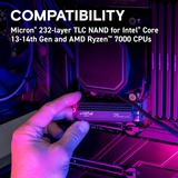 Crucial T705 1 TB, SSD schwarz, PCIe 5.0 x4, NVMe 2.0, M.2 2280, inkl. Aluminium Kühlkörper