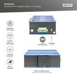 Digitus 8 Port Gigabit Ethernet, Switch blau