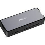 Verbatim USB-C Pro Docking Station 15 in 1 inkl. 256 GB SSD, Dockingstation aluminium/schwarz, HDMI, DP, RJ-45, USB-A, USB-C, SD, microSD, Audio