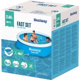 Bestway Fast Set Aufstellpool, Ø 244cm x 61cm, Schwimmbad blau/hellblau