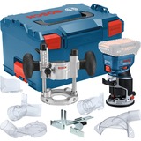 Bosch Akku-Kantenfräse GKF 18V-8 Professional solo + Taucheinheit, Oberfräse blau/schwarz, ohne Akku und Ladegerät, in L-BOXX