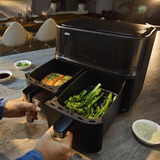 Braun Heißluftfritteuse TwinCook 3, TD 3030I  schwarz (matt), 2.850 Watt, 2 Körbe je 4 Liter