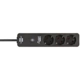 Brennenstuhl Connect Ecolor WLAN Steckdosenleiste 3-fach weiß/schwarz, 1,5 m Kabel, Sprachsteuerung, Timer, App