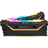 Corsair DIMM 16 GB DDR4-3200 (2x 8 GB) Dual-Kit, Arbeitsspeicher schwarz, CMW16GX4M2C3200C16-TUF, Vengeance RGB PRO, INTEL XMP