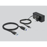 DeLOCK USB 3.2 Gen 1 Hub mit 4 Ports + 1 Schnellladeport + 1 USB-C PD 3.0 Port, USB-Hub grau, mit Schalter und Beleuchtung