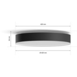 Philips HUE White Ambiance Enrave Deckenleuchte L, LED-Leuchte schwarz, inkl. Dimmschalter