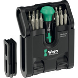 Wera Tool-Check Modular Micro 1, Bit-Satz schwarz/grün, 21-teilig, inkl. Handhalter Kraftform Micro 4mm
