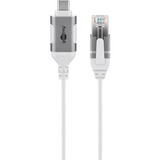 goobay Ethernet-Adapterkabel USB-C 3.2 Gen2 > RJ-45, Slim weiß, 15 Meter