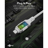 goobay Ethernet-Adapterkabel USB-C 3.2 Gen2 > RJ-45, Slim weiß, 15 Meter