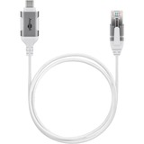goobay Ethernet-Adapterkabel USB-C 3.2 Gen2 > RJ-45, Slim weiß, 15 Meter