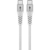 goobay Supersoftes USB 2.0 Textilkabel, USB-C Stecker > USB-C Stecker weiß, 0,5 Meter
