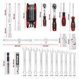 EINHELL E-Case Werkzeugkoffer Mechanik, 201-teilig, Werkzeug-Set schwarz/rot