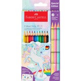 Faber-Castell Buntstift Colour Grip Einhorn 10+3, Set inkl. Einhornaufkleber