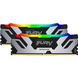 Kingston FURY DIMM 48 GB DDR5-7200 (2x 24 GB) Dual-Kit, Arbeitsspeicher silber/schwarz, KF572C38RSAK2-48, Renegade RGB, INTEL XMP