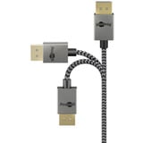 goobay DisplayPort Kabel 2.0/2.1 Slim silber/schwarz, 2 Meter