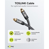 goobay Plus Toslink-Kabel schwarz/silber, 2 Meter