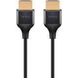 goobay Slim High-Speed-HDMI-Kabel mit Ethernet, 4K @ 60Hz schwarz, 1 Meter