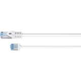 goobay Ultraflexibles Cat.6a Patchkabel slim, U/FTP weiß, 10 Meter, extrakurze Stecker