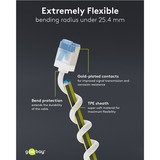 goobay Ultraflexibles Cat.6a Patchkabel slim, U/FTP weiß, 10 Meter, extrakurze Stecker