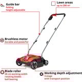 EINHELL Akku-Vertikutierer GC-SC 18/28 Li-Solo, 18Volt rot/schwarz, ohne Akku und Ladegerät