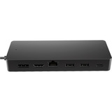 HP Universeller USB-C-Multiport-Hub Generalüberholt, Dockingstation schwarz, USB-A, USB-C, HDMI, DisplayPort, RJ45
