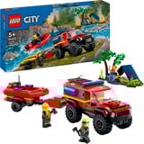 LEGO 60412 City Feuerwehrgeländewagen mit Rettungsboot, Konstruktionsspielzeug 