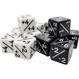 Pegasus Würfelset Opaque D6: Counter Dice +/- Black/White (12) 