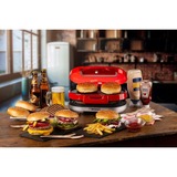 Ariete Hamburger-Grill Party Time, Elektro-Grillplatte rot/silber, 1.200 Watt, 50's Style