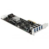 DeLOCK PCIe x4 auf 4x ext. USB 3.2 Gen 1 Quad Channel, USB-Controller 4-pin-Stromanschluss