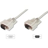 Digitus Serielles Datatransfer Verlängerungskabel, D-Sub9 (Stecker) > D-Sub9 (Buchse) beige, 2 Meter