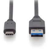 Digitus USB 3.2 Gen 2 Anschlusskabel USB-A > USB-C schwarz, 1 Meter, PD, Laden mit bis zu 15 Watt