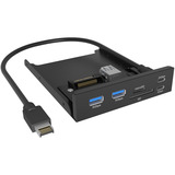 ICY BOX IB-HUB1419-i3, Frontpanel schwarz