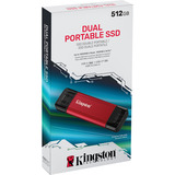 Kingston Dual Portable 512 GB, Externe SSD rot/schwarz