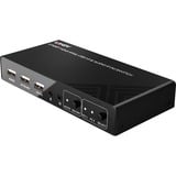 Lindy 2 Port KVM Switch HDMI 4K60, USB 2.0 & Audio, KVM-Switch 