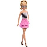 Mattel Barbie Fashionistas-Puppe mit schwarz-weißem Oberteil und pinkem Rock 