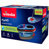 Vileda H2PrO Spin Mop Set, Bodenwischer schwarz/rot, mit Zweitanksystem und Teleskopstiel