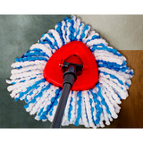 Vileda H2PrO Spin Mop Set, Bodenwischer schwarz/rot, mit Zweitanksystem und Teleskopstiel