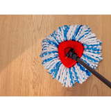 Vileda H2PrO Spin Mop Set, Bodenwischer schwarz/rot, mit Zweitanksystem und Teleskopstiel