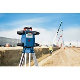 Bosch Akku-Rotationslaser GRL 600 CHV Professional, 18Volt, mit Baustativ blau, Akku ProCORE18V 4,0Ah, Koffer, rote Laserlinie