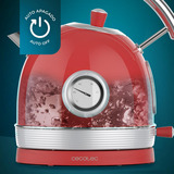 Cecotec Thermosense 420 Vintage Light Red , Wasserkocher rot/edelstahl, 2.200 Watt, 1,8 Liter