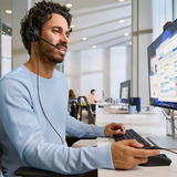 HP Poly Mission 425 Stereo-USB-Headset kabelgebunden Classic BULK schwarz, USB Type-C und Type-A, Schaumstoff-Ohrpolster (Oberflächenmaterial)