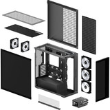 ARCTIC Xtender Mirrow , Tower-Gehäuse schwarz, Tempered Glass x 2 (verspiegelt)