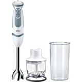 Braun MultiQuick 5 Stabmixer Vario MQ 5220 weiß/grau, 1.000 Watt, mit Zerkleinerer