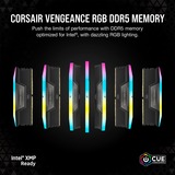 Corsair DIMM 128 GB DDR5-5600 (4x 32 GB) Quad-Kit, Arbeitsspeicher schwarz, CMH128GX5M4B5600C40, Vengeance RGB, INTEL XMP