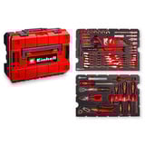 EINHELL E-Case Werkzeugkoffer Universal, 80-teilig, Werkzeug-Set schwarz/rot