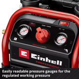 EINHELL Power X-Change Akku-Kompressor SILENZZO 18/160, 18Volt rot/schwarz, ohne Akku und Ladegerät