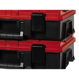 Einhell Systemkoffer E-Case S-F incl. grid foam, Werkzeugkiste schwarz/rot, mit Rasterschaumstoffeinlage