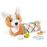 Fisher-Price 3-in-1 Hündchen Spielkissen für Bauchlage mit 3 Spielzeugen, Kuscheltier 