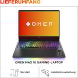 OMEN MAX 16-ak0174ng, Gaming-Notebook schwarz, AMD Ryzen AI 7 350, NVIDIA GeForce RTX 5070 Ti, 32 GB DDR5, 1 TB (1 TB null), ohne Betriebssystem